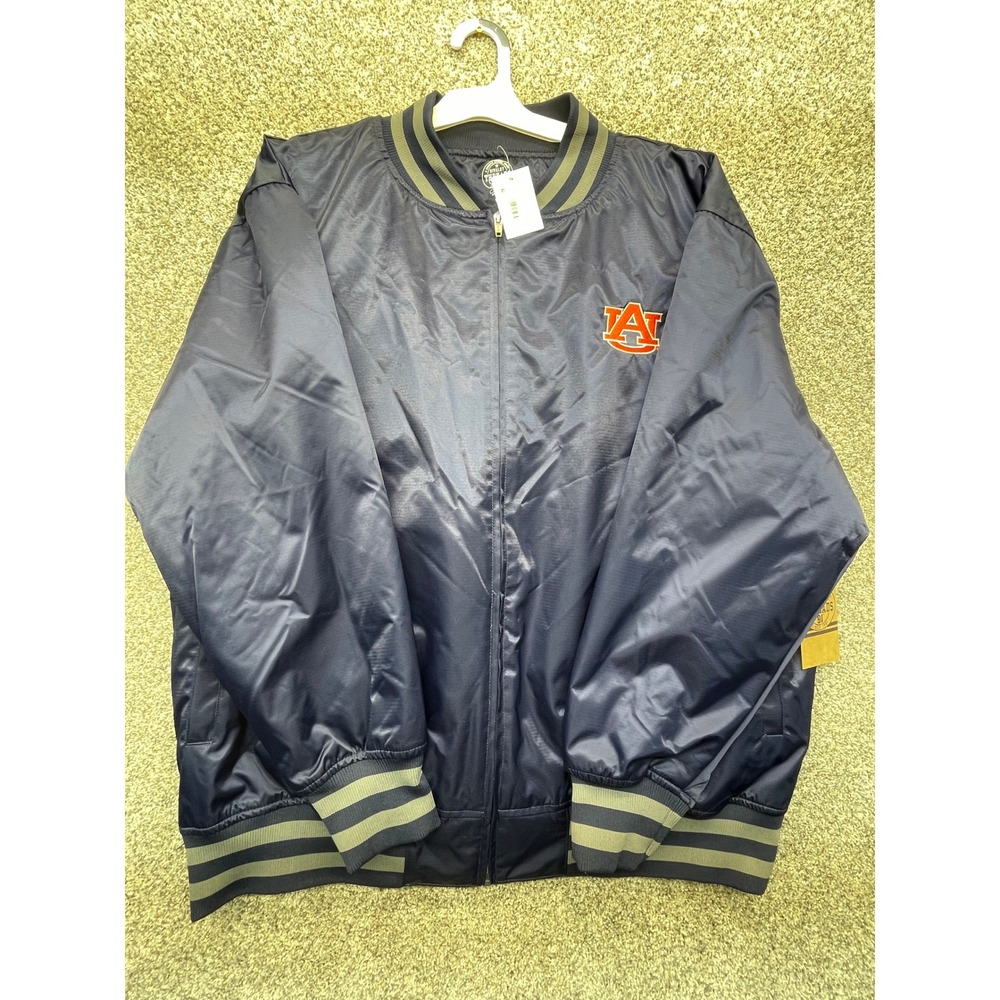 Rivalry Threads Auburn Tigers Jacket Mens L Navy NEW Full Zip Satin Varsity